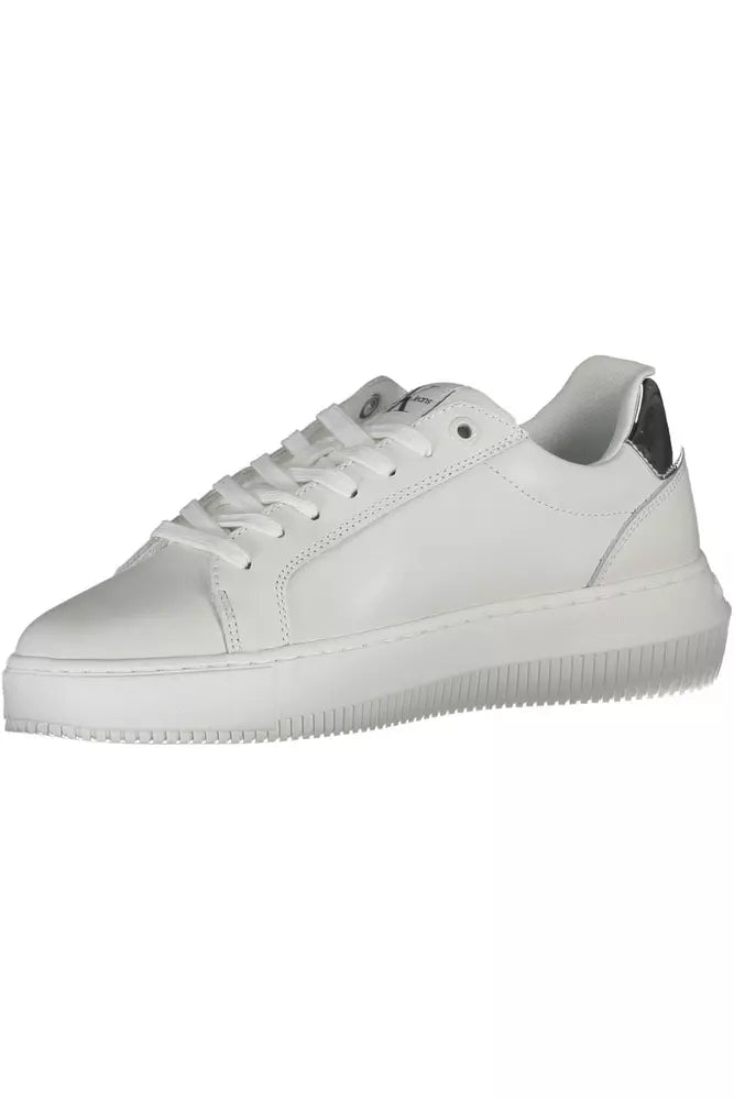 White Leather Women Sneaker - GLAMHUB BOUTIQUE 