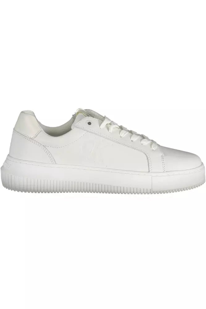 White Leather Women Sneaker - GLAMHUB BOUTIQUE 