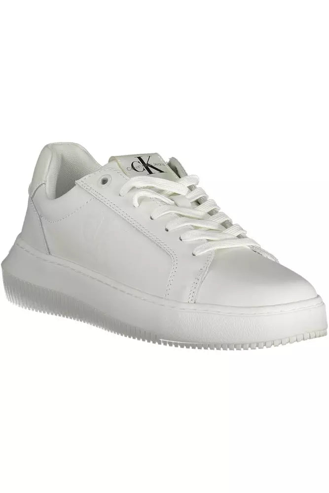 White Leather Women Sneaker - GLAMHUB BOUTIQUE 