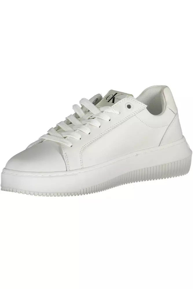 White Leather Women Sneaker - GLAMHUB BOUTIQUE 