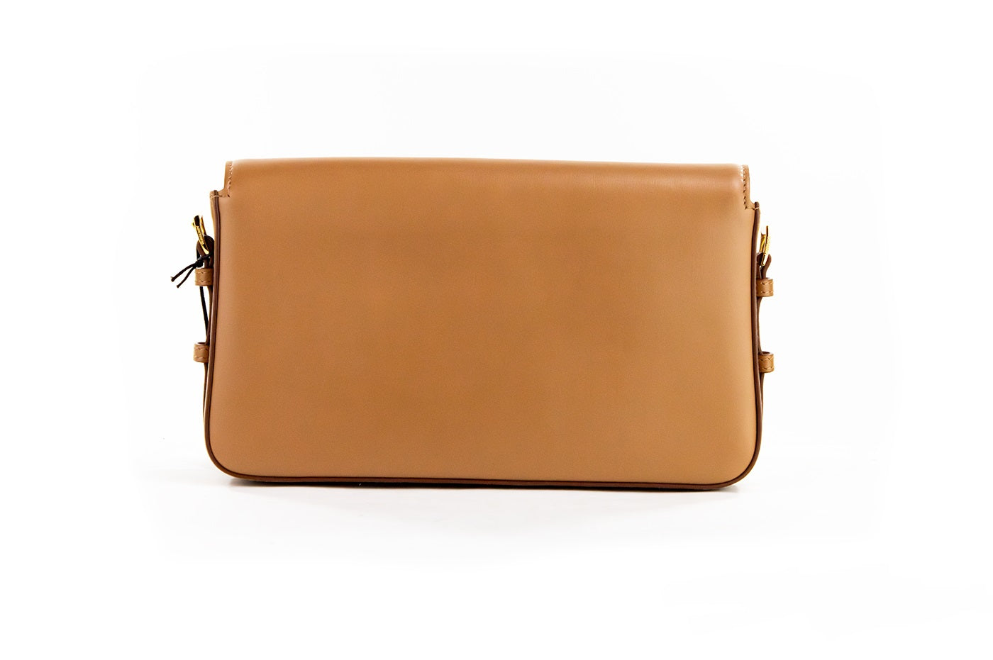 Grace Small Nutmeg Smooth Leather Flap Crossbody Clutch Handbag Purse - GLAMHUB BOUTIQUE 