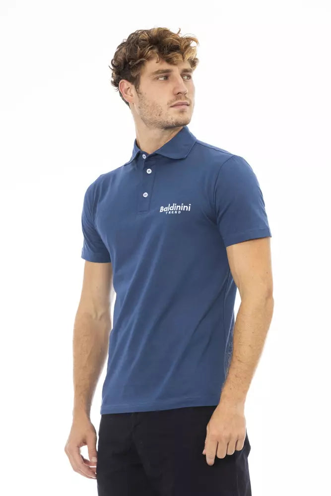 Blue Cotton Men Polo - GlamHub Luxury and Icon Brand Clothing