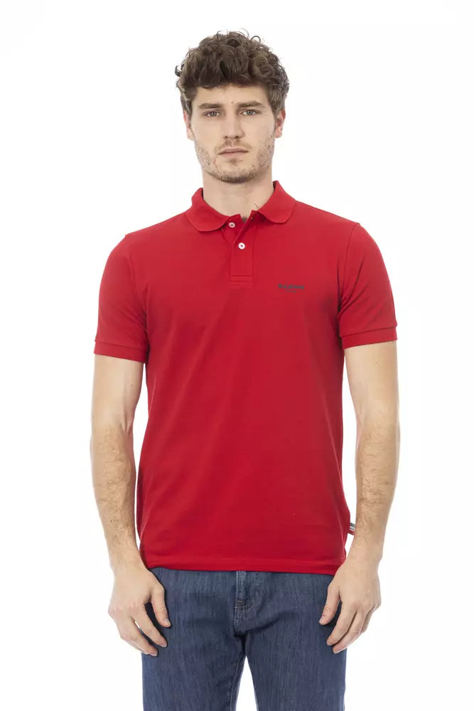 Red Cotton Men Polo - GlamHub Luxury and Icon Brand Clothing