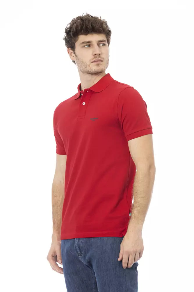 Red Cotton Men Polo - GlamHub Luxury and Icon Brand Clothing