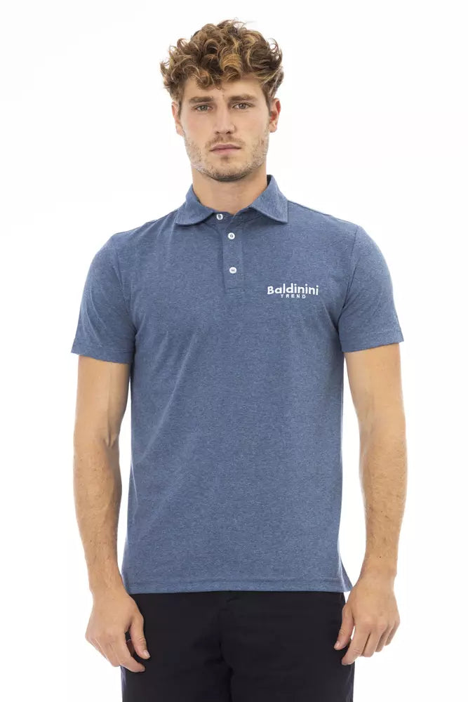 Blue Cotton Men Polo - GlamHub Luxury and Icon Brand Clothing