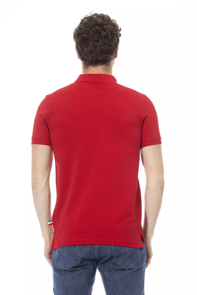 Red Cotton Men Polo - GlamHub Luxury and Icon Brand Clothing