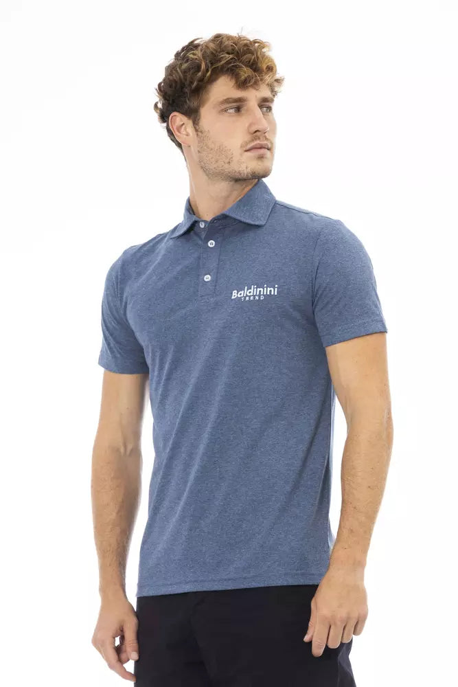 Blue Cotton Men Polo - GlamHub Luxury and Icon Brand Clothing