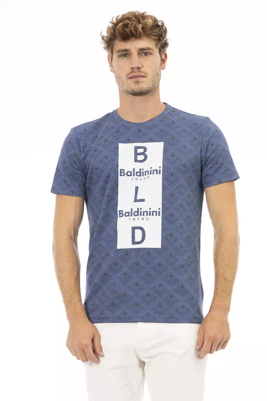 Blue Cotton Men T-Shirt - GlamHub Luxury and Icon Brand Clothing