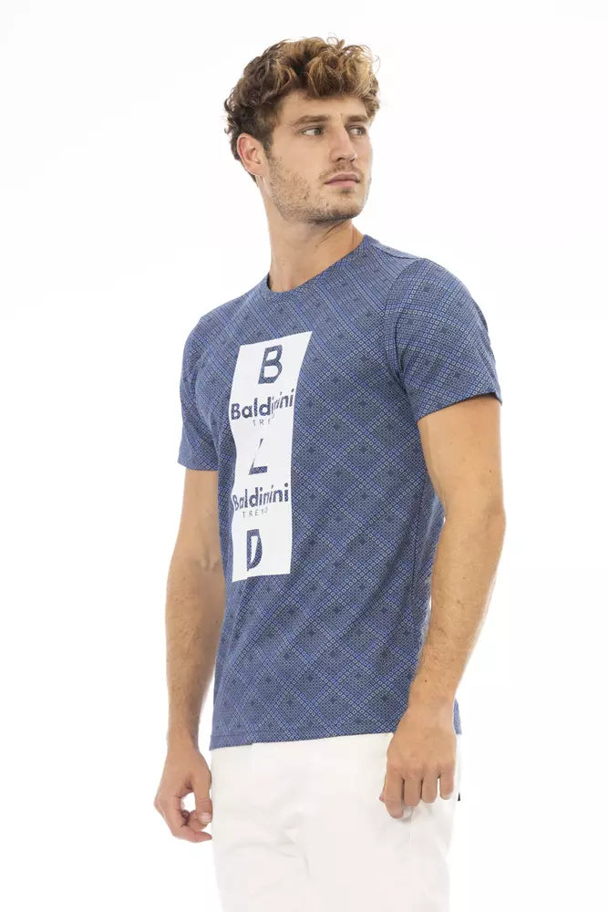 Blue Cotton Men T-Shirt - GlamHub Luxury and Icon Brand Clothing