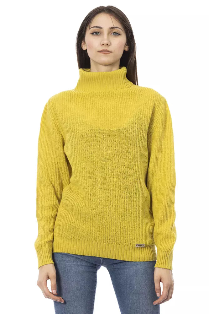 Yellow Wool Women Sweater - GlamHub Luxury and Icon Brand Clothing