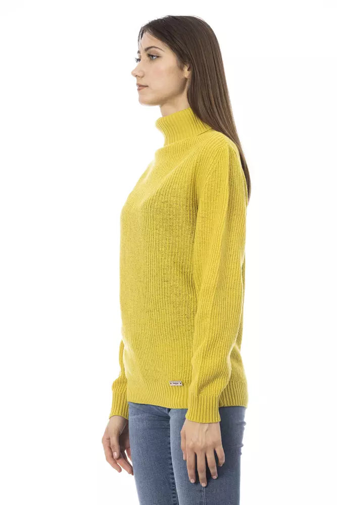 Yellow Wool Women Sweater - GlamHub Luxury and Icon Brand Clothing