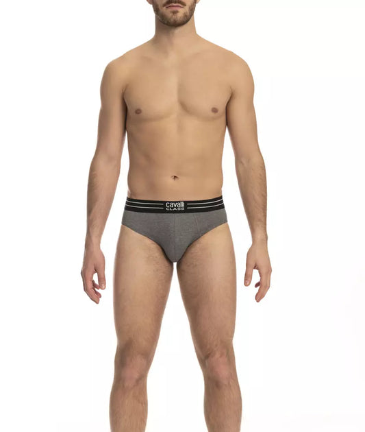 Gray Cotton Men Underwear Pack - GlamHub Luxury and Icon Brand Clothing