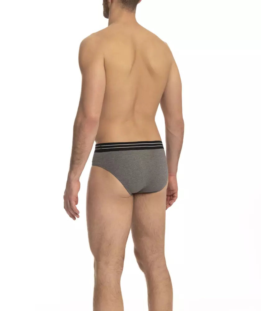 Gray Cotton Men Underwear Pack - GlamHub Luxury and Icon Brand Clothing