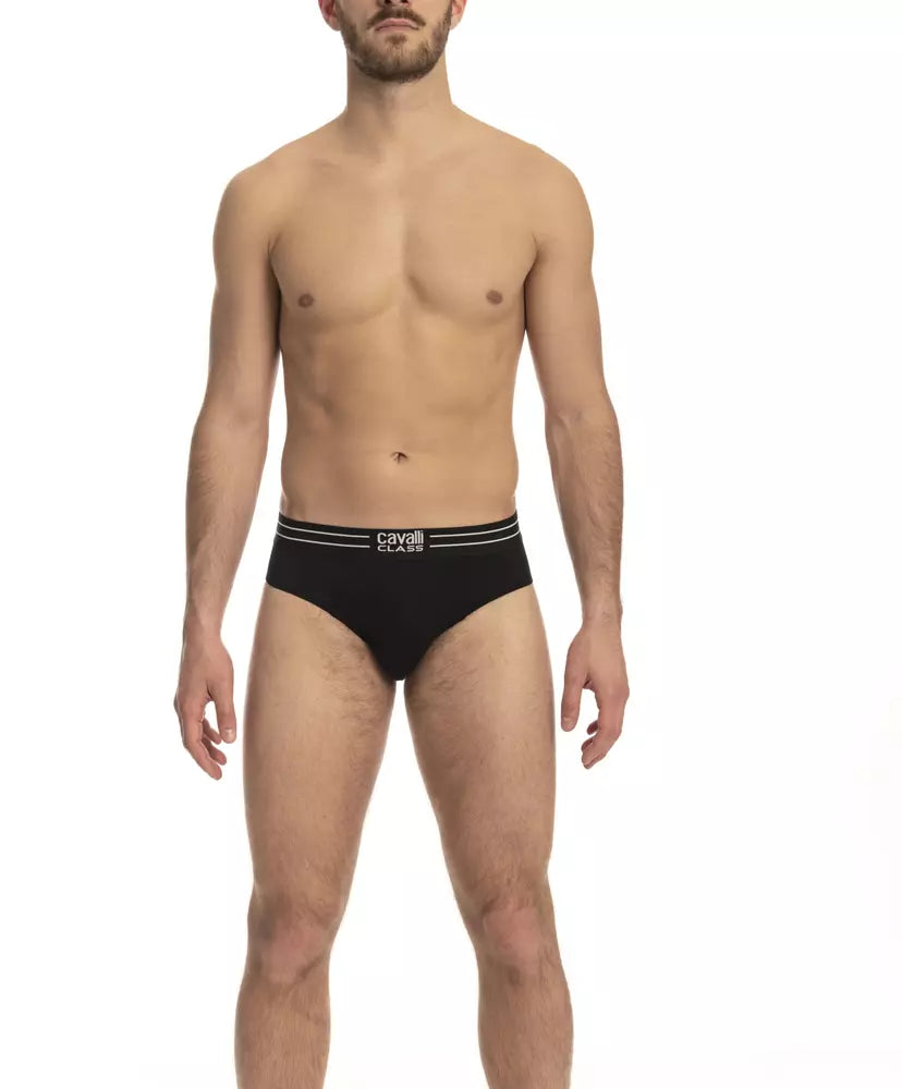 Black Cotton Men Underwear - GlamHub Luxury and Icon Brand Clothing