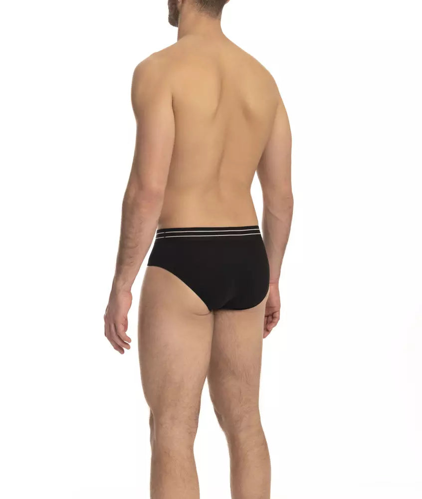 Black Cotton Men Underwear - GlamHub Luxury and Icon Brand Clothing