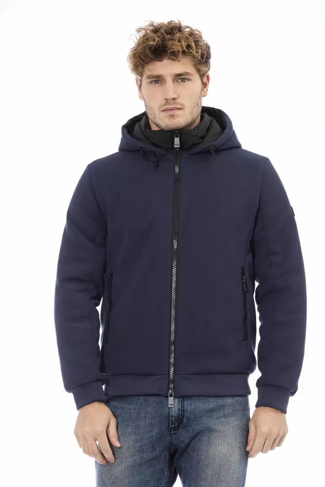 Blue Polyester Men Jacket - GlamHub Luxury and Icon Brand Clothing