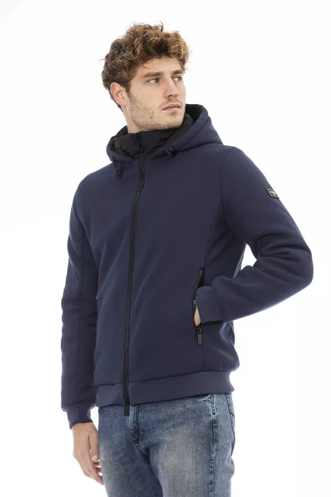 Blue Polyester Men Jacket - GlamHub Luxury and Icon Brand Clothing