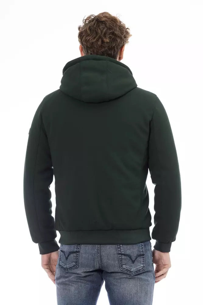 Green Polyester Men Jacket - GlamHub Luxury and Icon Brand Clothing