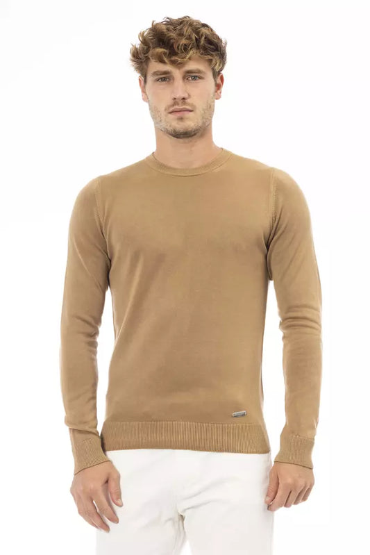 Beige Modal Men Sweater - GlamHub Luxury and Icon Brand Clothing