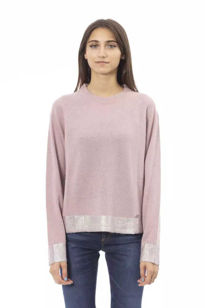 Pink Wool Women Sweater - GlamHub Luxury and Icon Brand Clothing