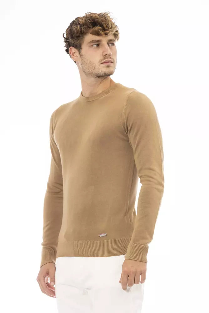 Beige Modal Men Sweater - GlamHub Luxury and Icon Brand Clothing