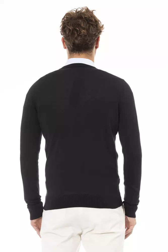 Black Modal Men Sweater - GlamHub Luxury and Icon Brand Clothing