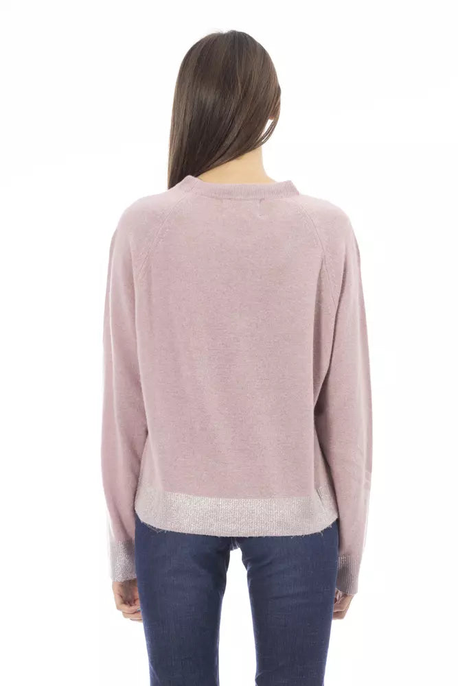 Pink Wool Women Sweater - GlamHub Luxury and Icon Brand Clothing