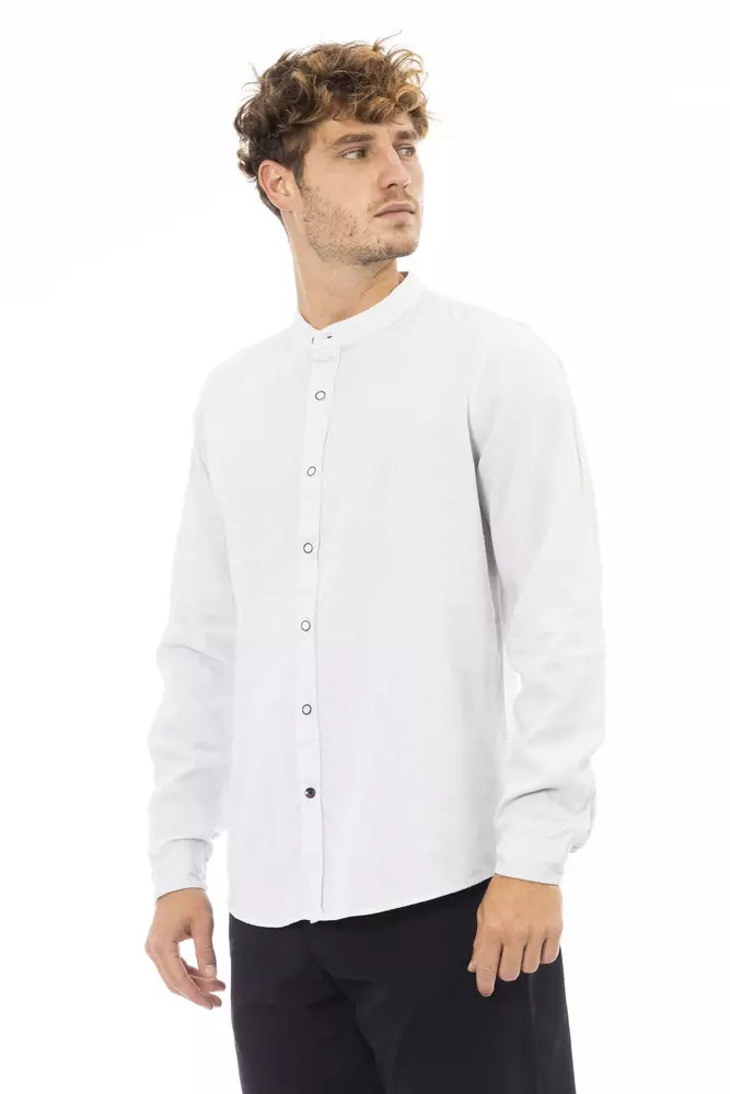 White Linen Men Shirt - GlamHub Luxury and Icon Brand Clothing