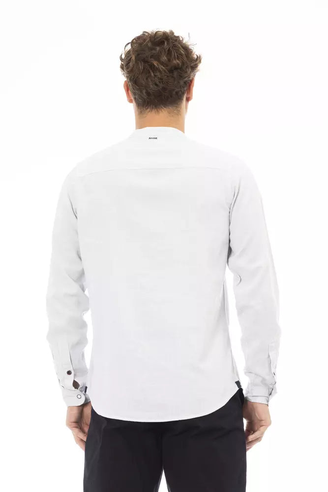 White Linen Men Shirt - GlamHub Luxury and Icon Brand Clothing