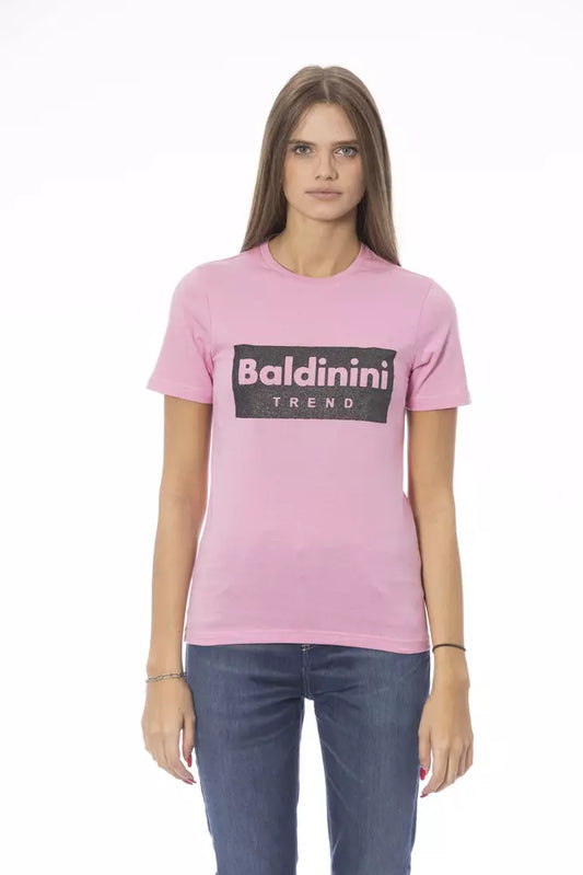 Pink Cotton Women T-Shirt - GlamHub Luxury and Icon Brand Clothing