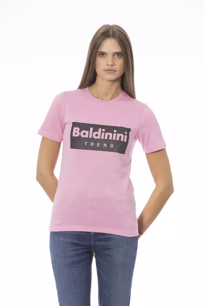 Pink Cotton Women T-Shirt - GlamHub Luxury and Icon Brand Clothing