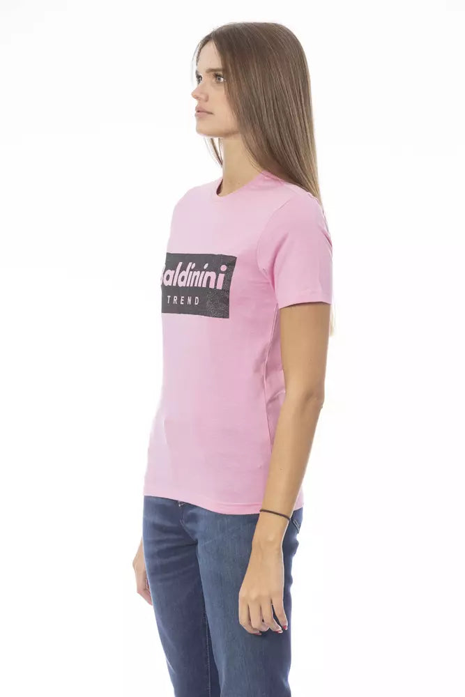 Pink Cotton Women T-Shirt - GlamHub Luxury and Icon Brand Clothing