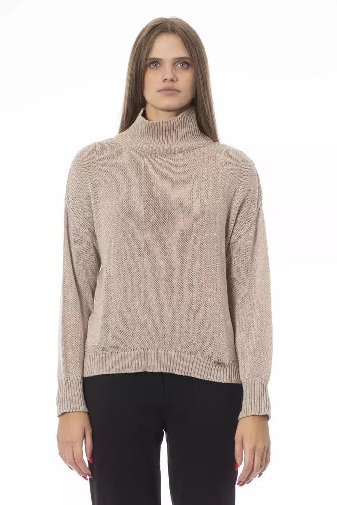 Beige Wool Women Sweater - GlamHub Luxury and Icon Brand Clothing