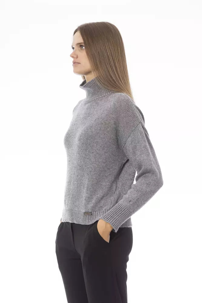 Gray Wool Women Sweater - GlamHub Luxury and Icon Brand Clothing