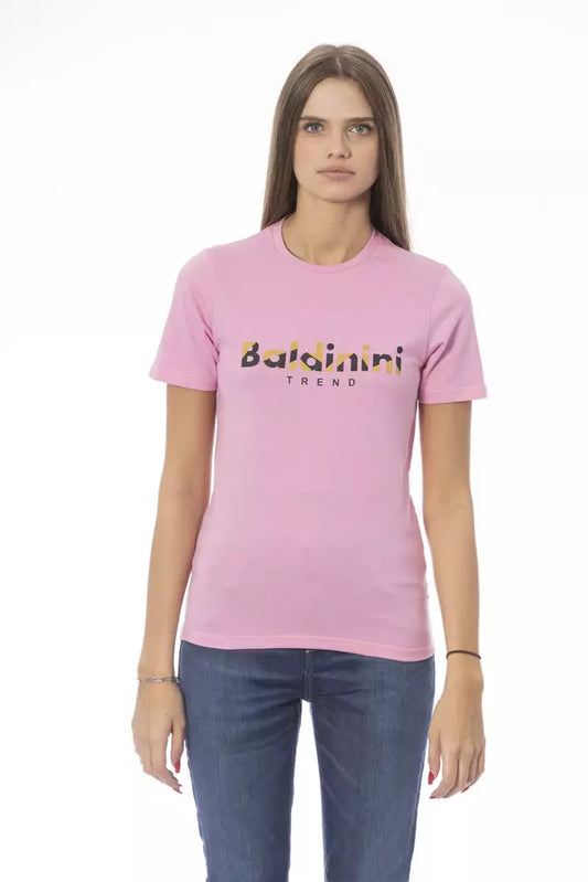 Pink Cotton Women T-Shirt - GlamHub Luxury and Icon Brand Clothing