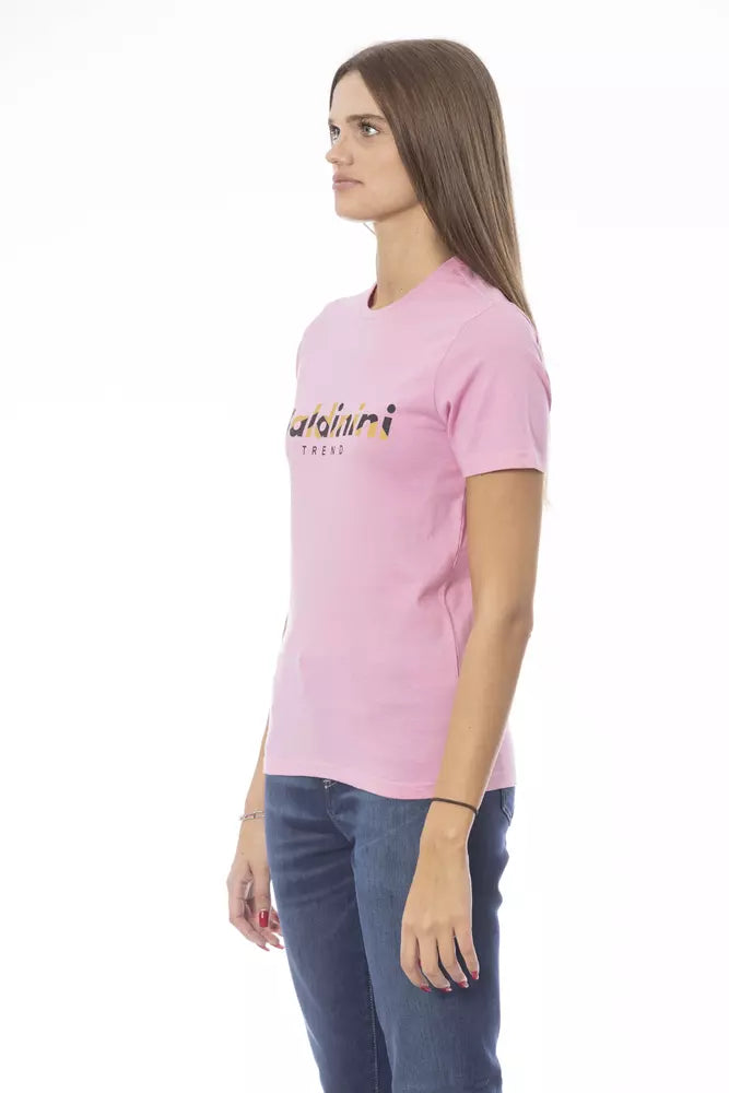 Pink Cotton Women T-Shirt - GlamHub Luxury and Icon Brand Clothing