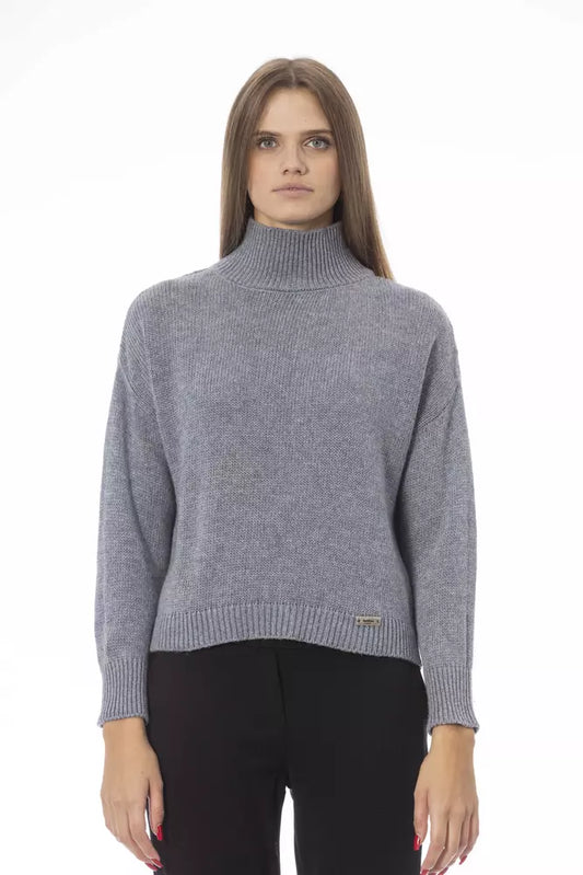 Gray Wool Women Sweater - GlamHub Luxury and Icon Brand Clothing