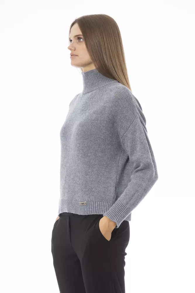 Gray Wool Women Sweater - GlamHub Luxury and Icon Brand Clothing