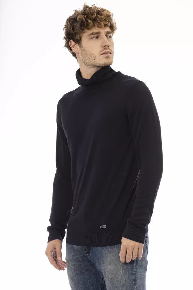 Blue Modal Men Sweater - GlamHub Luxury and Icon Brand Clothing