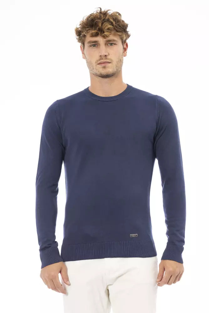 Blue Modal Men Sweater - GlamHub Luxury and Icon Brand Clothing