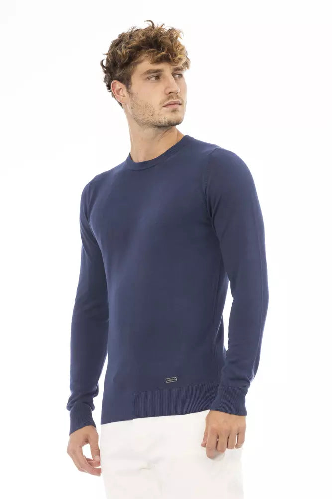 Blue Modal Men Sweater - GlamHub Luxury and Icon Brand Clothing