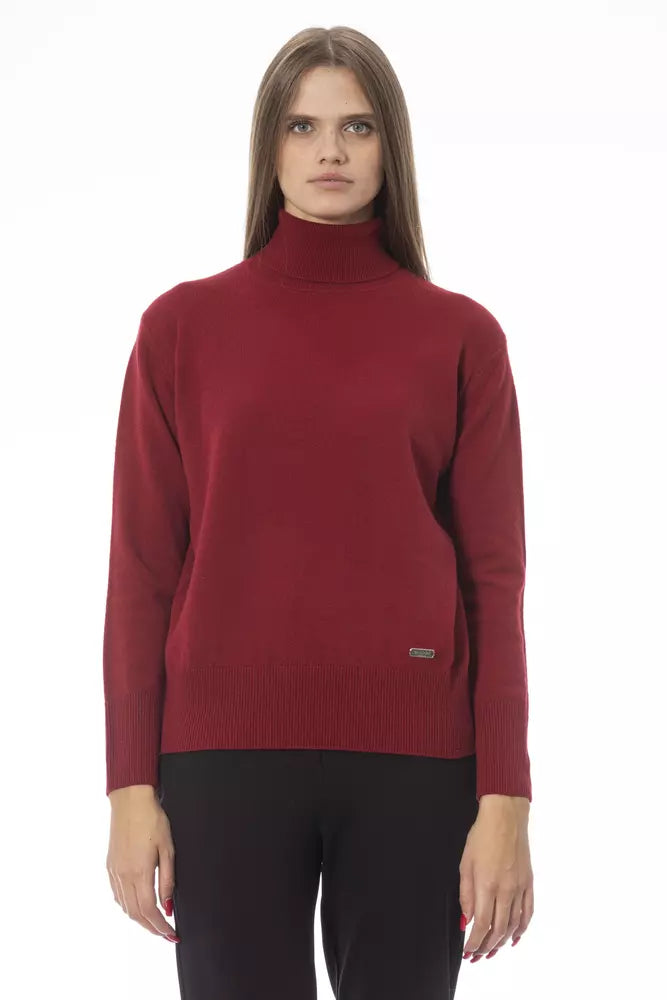 Red Wool Women Sweater - GlamHub Luxury and Icon Brand Clothing