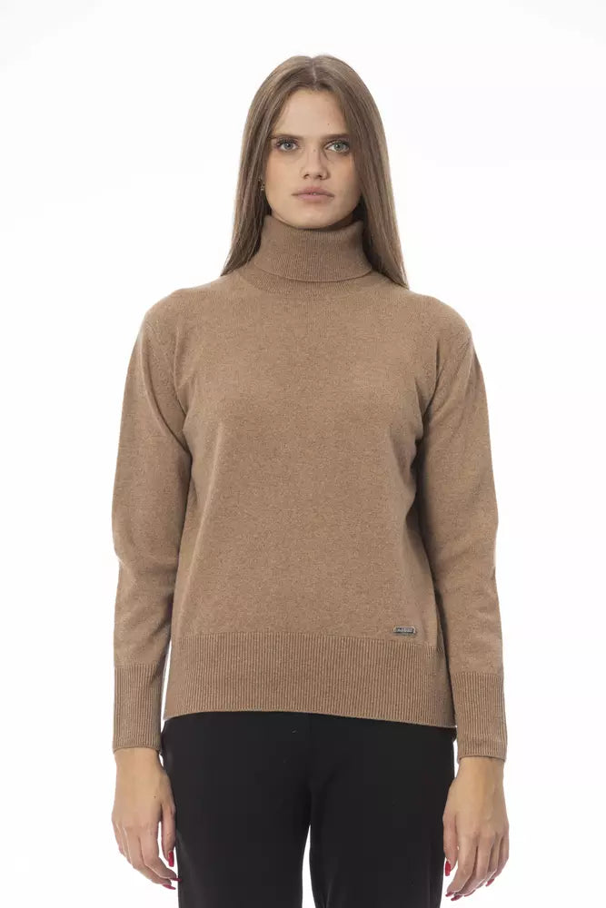 Beige Wool Women Sweater - GlamHub Luxury and Icon Brand Clothing