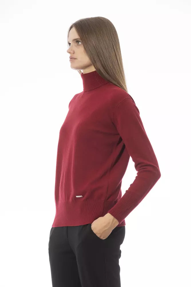 Red Wool Women Sweater - GlamHub Luxury and Icon Brand Clothing