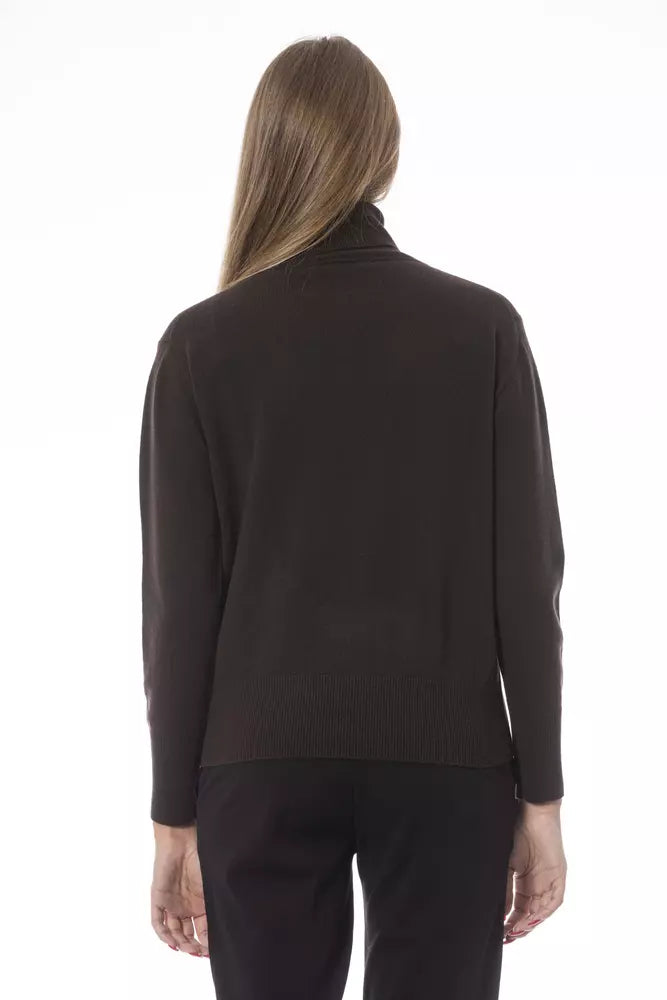 Brown Wool Women Sweater - GlamHub Luxury and Icon Brand Clothing