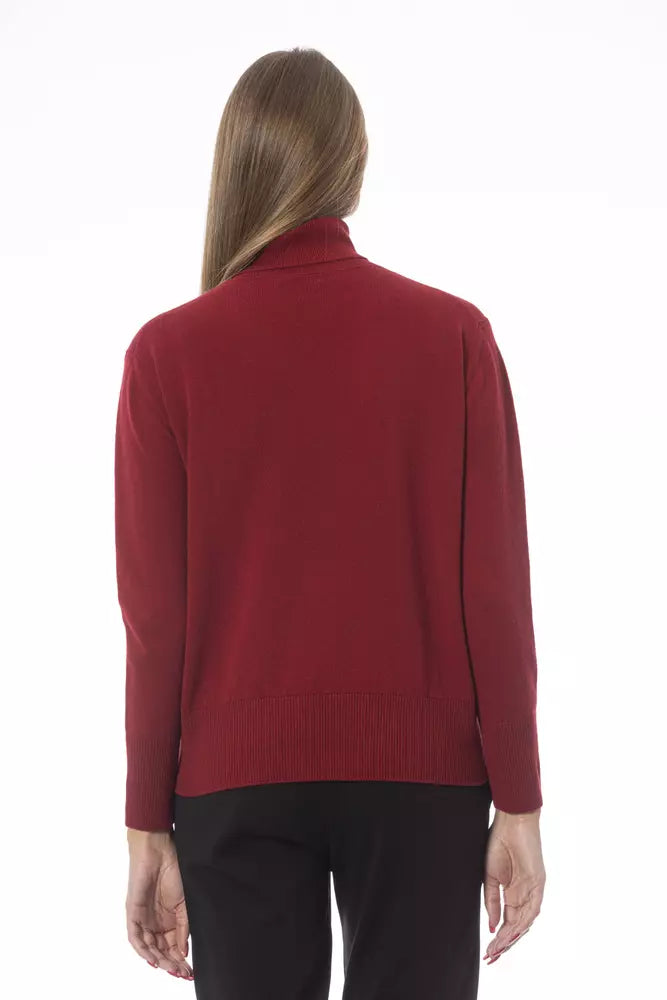 Red Wool Women Sweater - GlamHub Luxury and Icon Brand Clothing