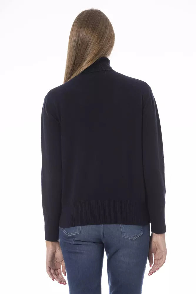 Blue Wool Women Sweater - GlamHub Luxury and Icon Brand Clothing