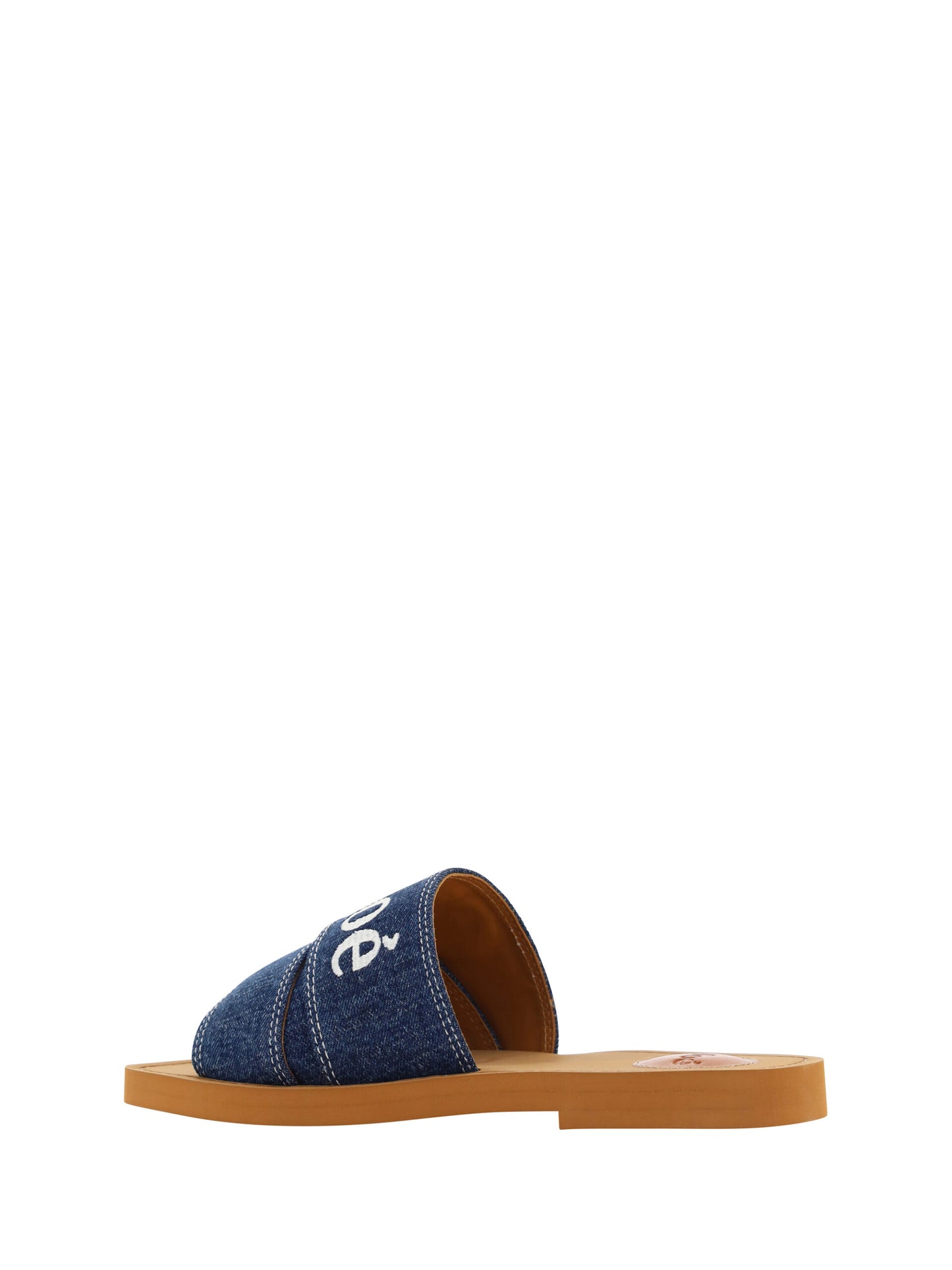 Sumptuous Cotton Woody Slide Sandals in Denim Blue - GLAMHUB BOUTIQUE 