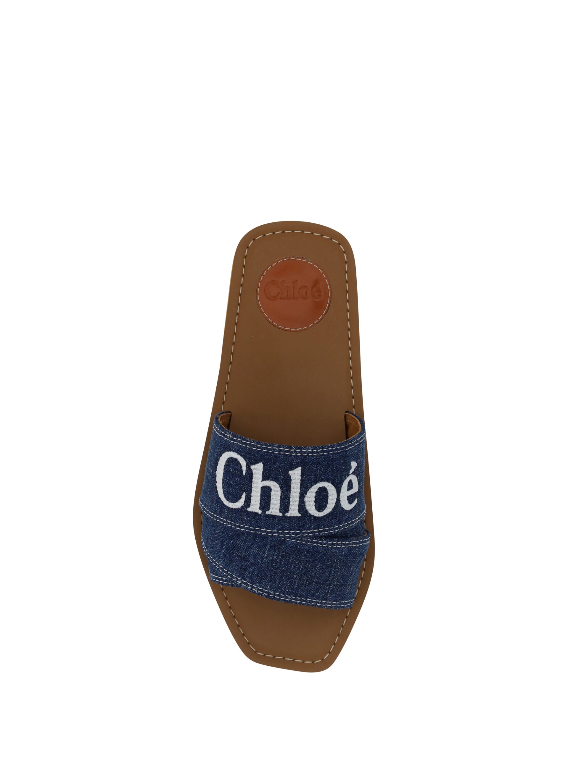 Sumptuous Cotton Woody Slide Sandals in Denim Blue - GLAMHUB BOUTIQUE 