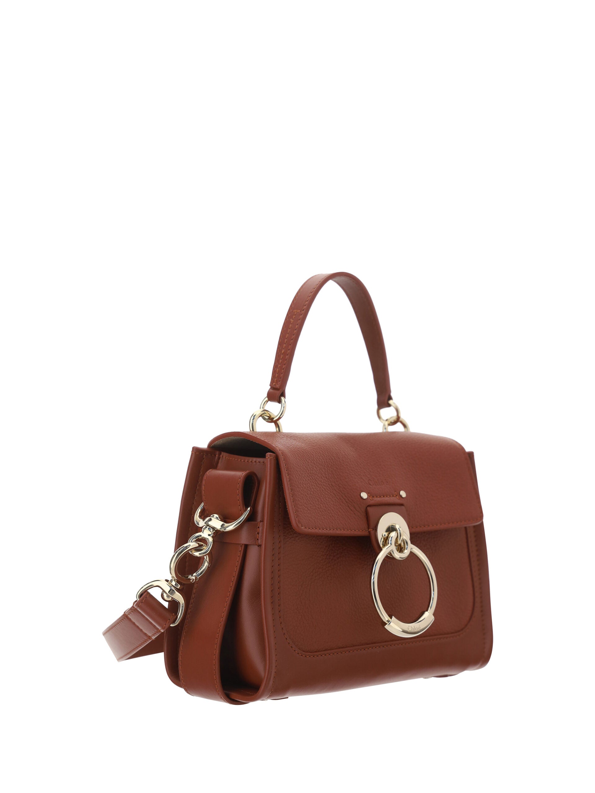 Elegant Sepia Brown Calfskin Shoulder Handbag - GLAMHUB BOUTIQUE 